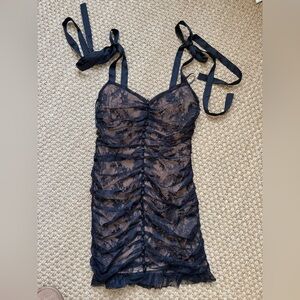 For Love And Lemons Black and Tan Lace Dress